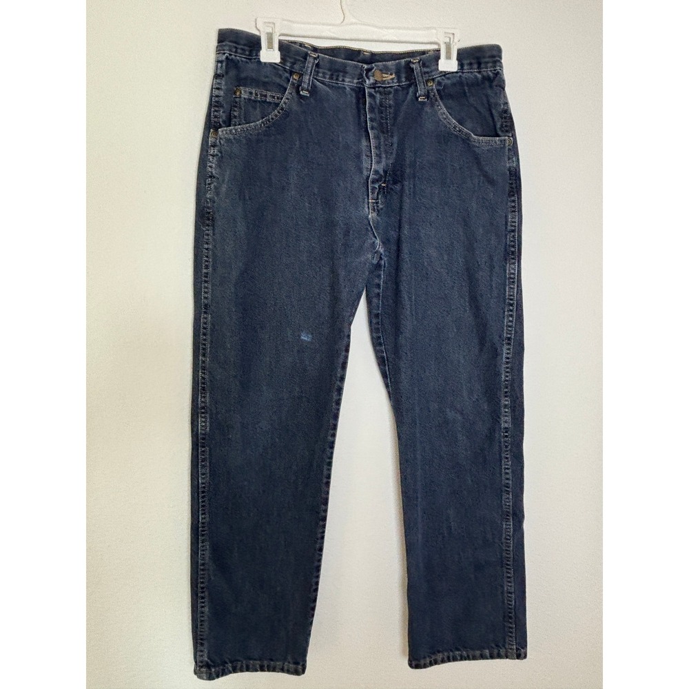 Wrangler Regular Fit Mens Jeans 36x29 Dark Wash Blue Denim 9650WTR Straight Leg